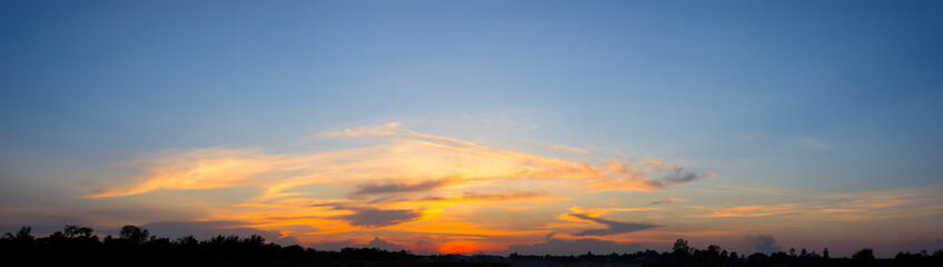 Panoramic sunset background