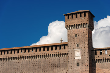 Fototapeta na wymiar Sforza Castle - Milan Italy - Castello Sforzesco