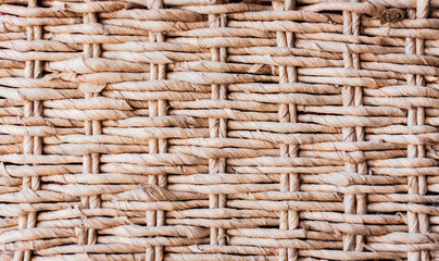 straw background - wicker storage box, decor in interior design