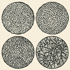 circle halftone drawing pattern set. vector illustration