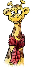 Fototapeten Giraffe cartoon karakter met sjaal © emieldelange