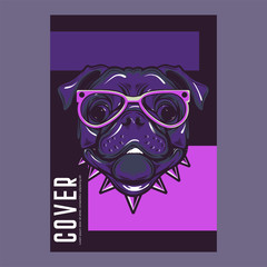 pug dog illustration with slogan - Vector 