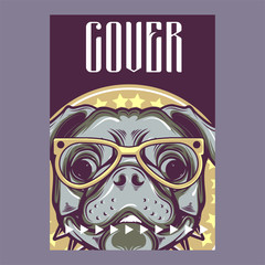 pug dog illustration with slogan - Vector 