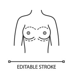 Breast augmentation linear icon