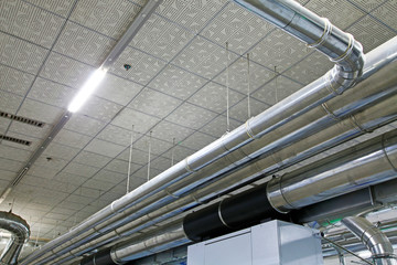 Obraz premium Stainless steel pipe in the factory