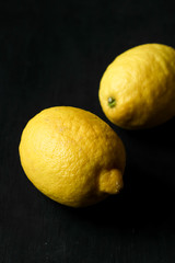 Lemon on a black background