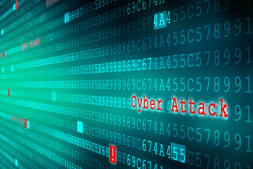 2d illustration Cyber Attack A06