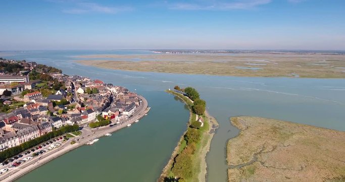 Survol de la Baie de Somme lors des grandes mar&eacute;es