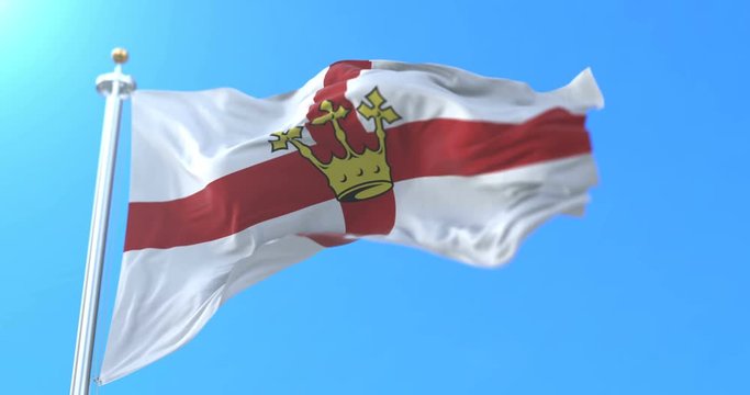 Flag of the city of Koblenz in the state of Rhineland Palatinate, Germany. Loop