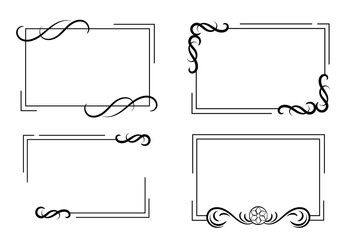 Set of vintage frames with scrolls element.