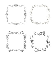 Set of vintage frames with scrolls element.