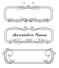 Set of vintage frames with scrolls element.
