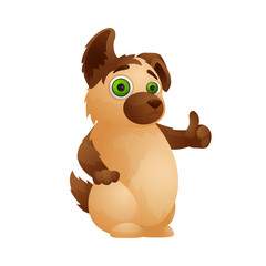 Fototapeta premium Cartoon character pet. The dog emotion icon