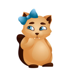 Naklejka premium Cartoon character pet. The cat emotion icon