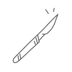 Scalpel knife vector doodle icon isolated on white, hand drawn sketchy style