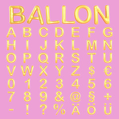 Folienluftballons - Hintergrund - Alphabet - ABC - Zeichen - Zahlen