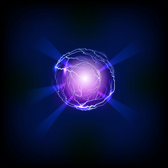 Stock vector illustration ball lightning a transparent background.