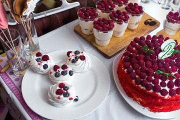 cake with fresh berries