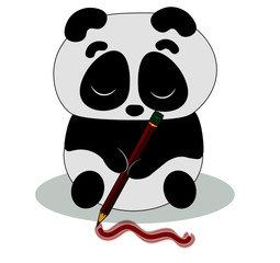 panda and pen © Julia Goldy