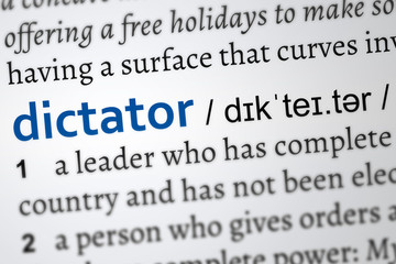 Dictionary definition of the word dictator