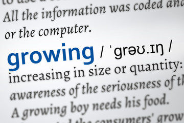 growing dictionary word
