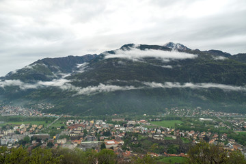 Fototapeta na wymiar Swiss landscape near Bellinzona city