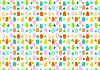 Eggs and flowers easter hand drawn creative colorful background