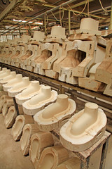 Ceramic mould in a factory