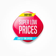 Super Low Prices Shop Now Label