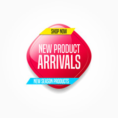 New Product Arrivals Shop Now Label