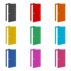 Open door simple icon or logo, color set