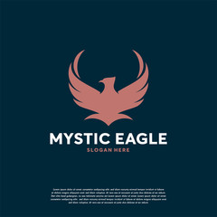 Naklejka premium Logo luksusowego orła projektuje wektor, szablon ikony Symbol logo Sokoła Phoenix Hawk ptak