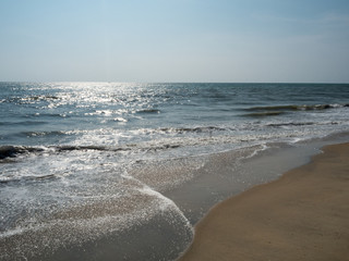 Coast of the Arabian Sea in Kochi Kerala against the blue sky