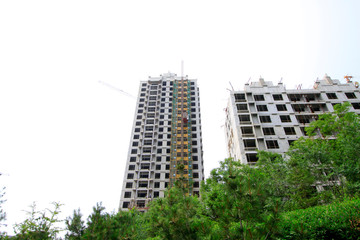 Unfinished construction sites and greening