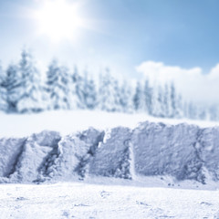 Winter background and snow decoration 