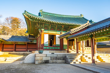 Beautiful architecture building Changdeokgung palace in Seoul city