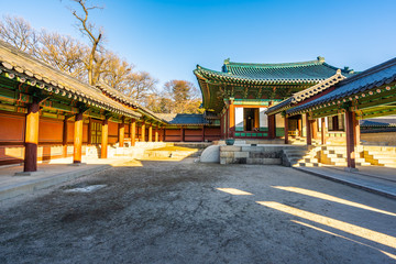 Beautiful architecture building Changdeokgung palace in Seoul city