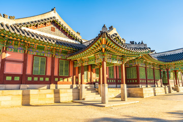 Beautiful architecture building Changdeokgung palace in Seoul city
