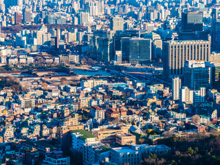 Beautiful Architecture building cityscape in Seoul city