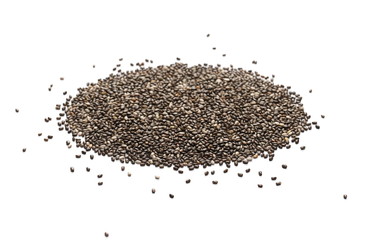 Chia seed pile isolated on white background