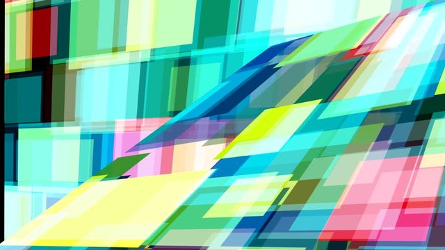 dance of colored decorations on the screen