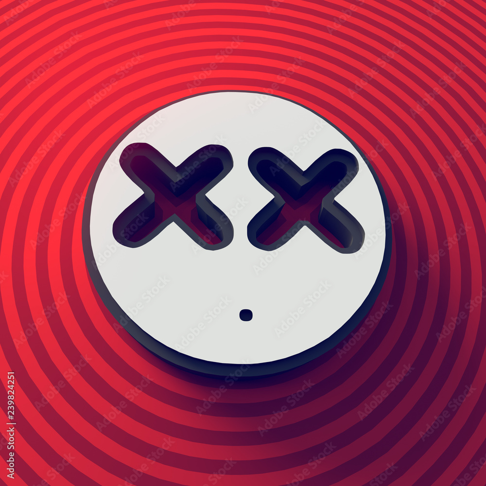 Poster abstract colored cartoon face background. colorful sign pattern. 3d rendering.
