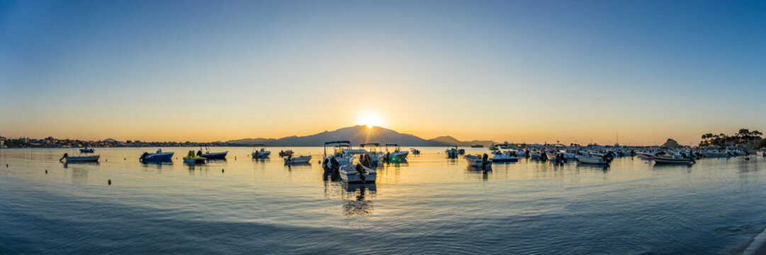 Sunrise at Laganas beach near the dock