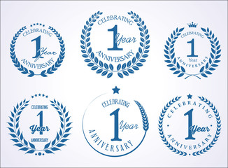 Anniversary retro vintage laurel wreath background 