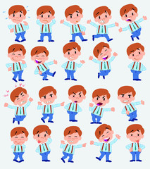 Cartoon character businessman in casual style. Set with different postures, attitudes and poses, doing different activities in isolated vector illustrations.
