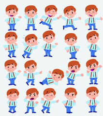 Cartoon character businessman in casual style. Set with different postures, attitudes and poses, doing different activities in isolated vector illustrations.