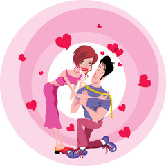 love couple in a happy mood