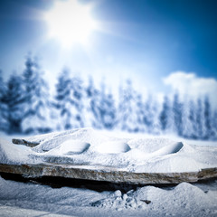 Fototapeta na wymiar Winter background and snow decoration 