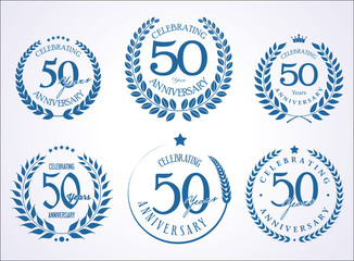 Anniversary retro vintage laurel wreath background 