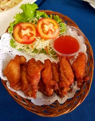 grilled steak with sauce and vegetables
